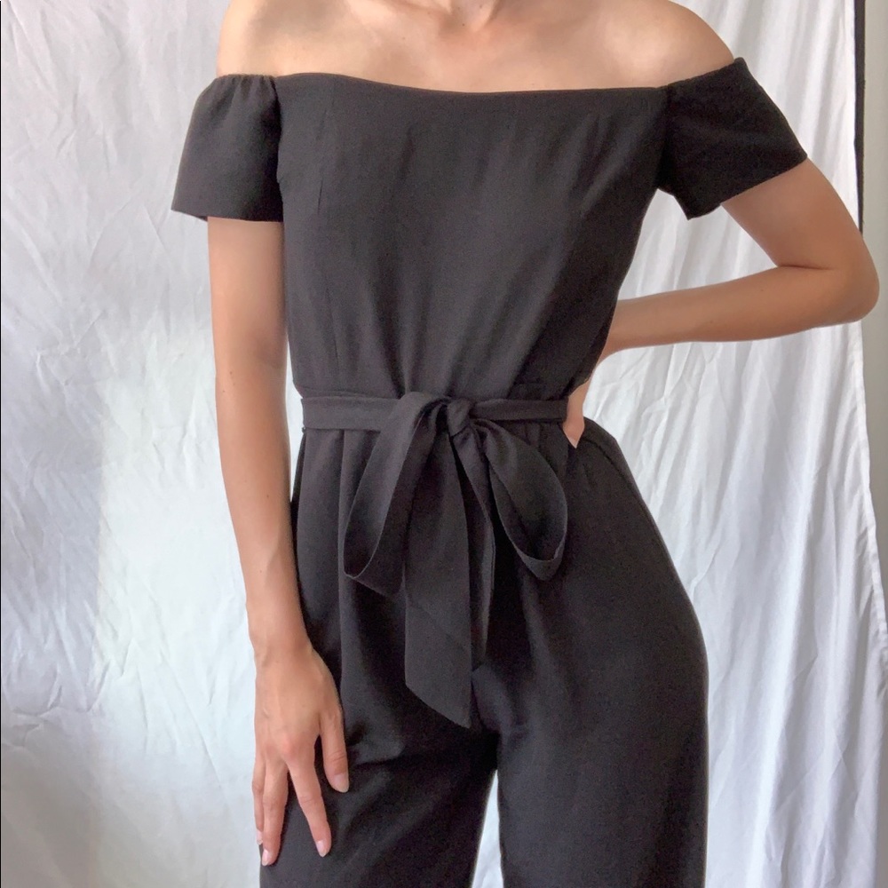 Black Off the Shoulder Jumpsuit